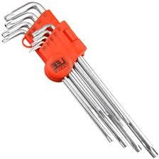 CHAVE TORX ( 09 PÇS ) LONGA C/ 2FUROS 607711