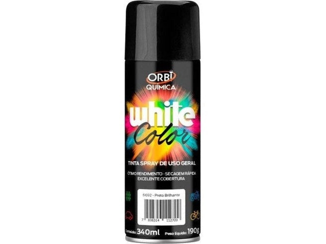 TINTA PRETO PIANO BLACK SPRAY  ORBI 6692/18745