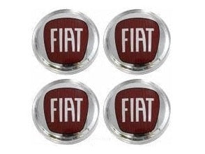 EMBLEMA CALOTA ( FIAT ) 48MM CROMO/VREMELHO 25010