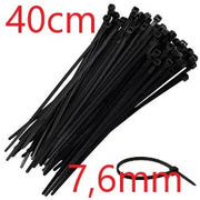 ABRAÇADEIRA NYLON 40CM X 7,6MM (100PÇS) PRETA 1048